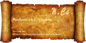 Medveczki Csaba névjegykártya