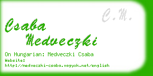 csaba medveczki business card